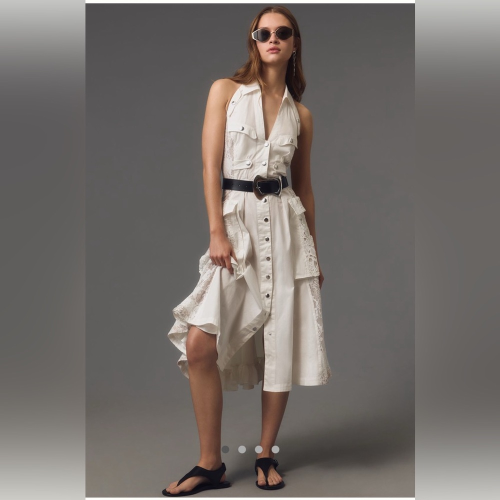 Anthropologie Byron Lars In Ernest Halter Utility Midi Dress US 10